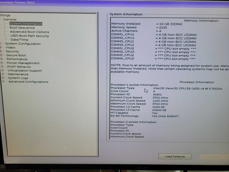 Dell Precision T7810 - Xeon E5-1630 v4 | 16GB RAM | NO HDD | 825W PSU %\t %