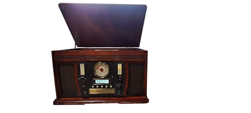 Innovative Technology Radio/Speaker/Turn/CD & Cassette Player Table| READ