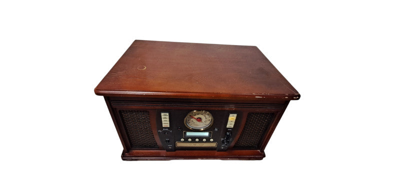 Innovative Technology Radio/Speaker/Turn/CD & Cassette Player Table| READ
