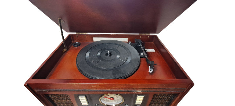 Innovative Technology Radio/Speaker/Turn/CD & Cassette Player Table| READ