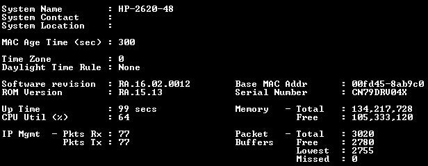 HPE 2620-48 Switch J9626A  !