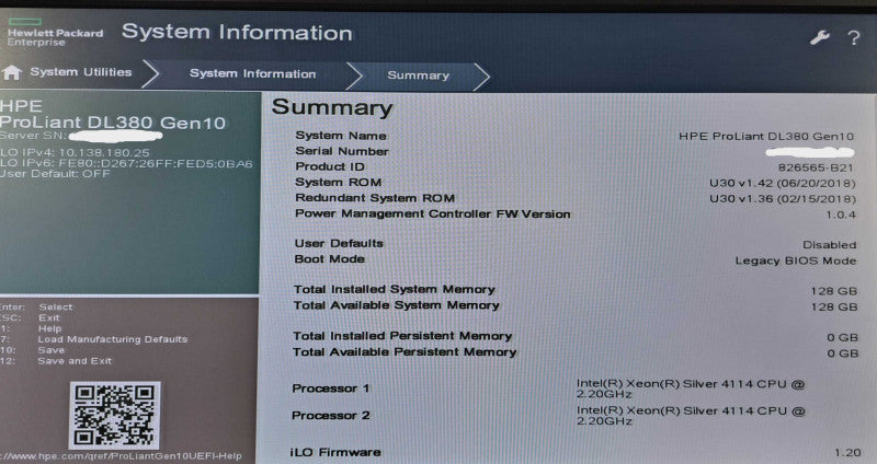 HP DL380 Gen10 2U 16x 2.5"| 2x Xeon Silver 4114 @2.2GHz, 128GB DDR4, P408-a