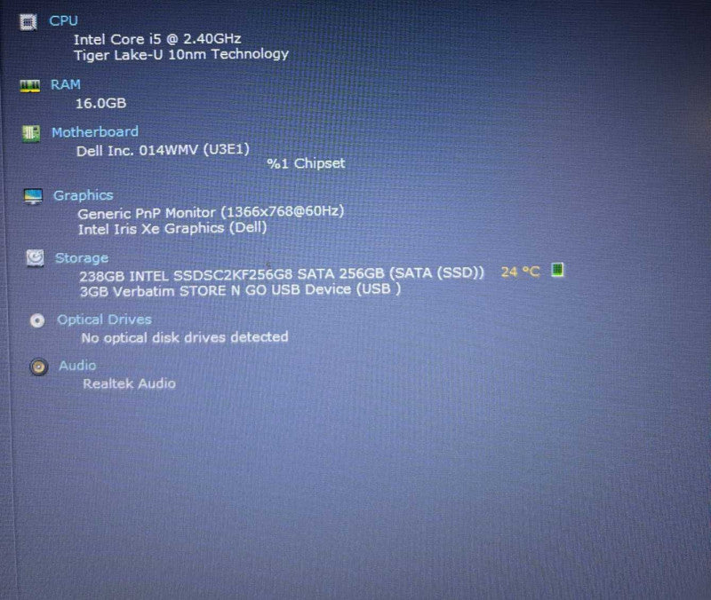Dell Latitude 3420 Intel Core i5-1135G7@2.4GHz 16GB RAM 256GB SSD READ! Q Lap200