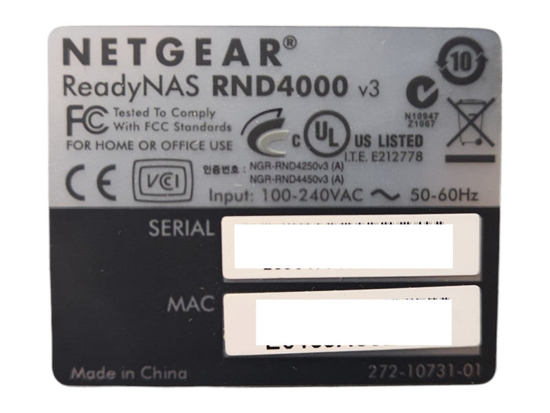 Netgear ReadyNAS NV+ RND4000 4-Bay Network Storage, No HDD, No Caddies, READ