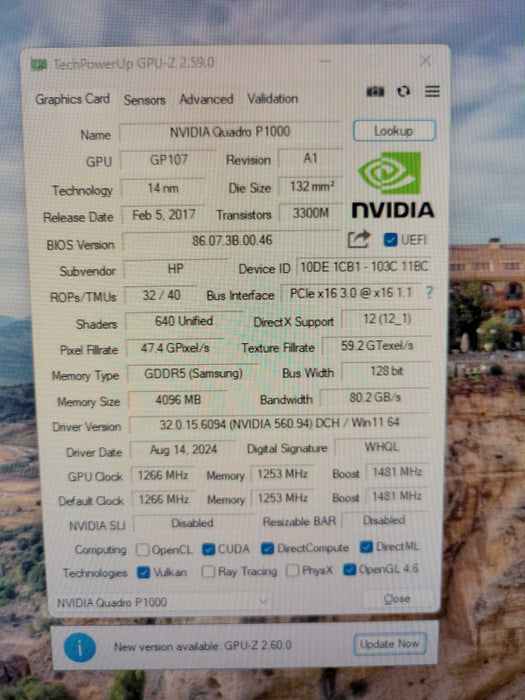 NVIDIA QUADRO P1000 4GB PCIE %