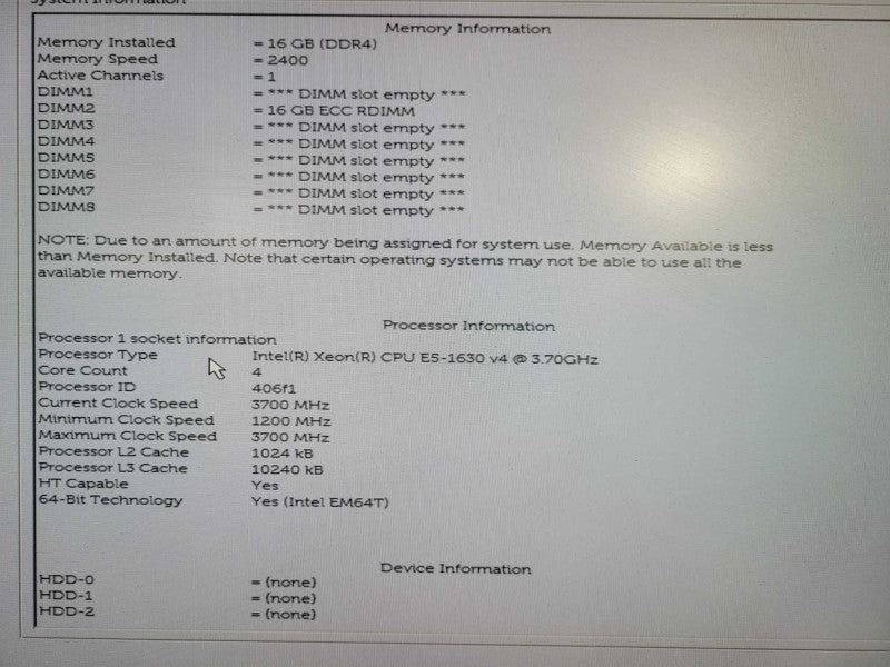 Dell Precision T5810 - Xeon E5-1630 v4 | 16GB RAM | NO HDD | Quadro K2200  !