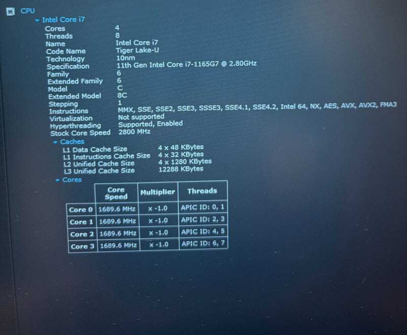 Dell Latitude 3520 Intel Core i7-1165G7@2.8GHz 16GB DDR4 RAM 512GB NVMe SSD  Lap200