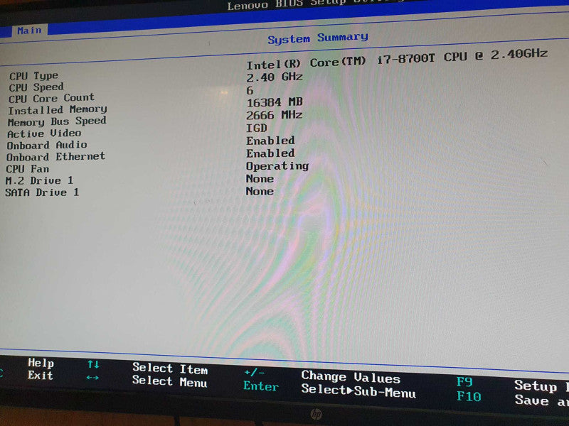 Lenovo ThinkCentre USFF M720q Intel i7-8700T @ 2.40GHZ 16GB RAM Q
