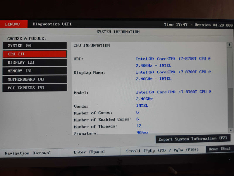 ThinkCentre M720q, i7-8700T @ 2.40 GHz, 16GB DDR4 SODIMM RAM, No HDD/SSD/M.2 Q