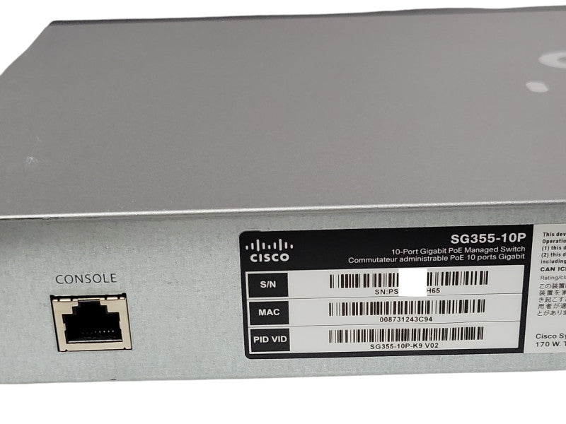 Cisco Switch SG355-10P-K9  10-Port Gigabit PoE Managed Switch _