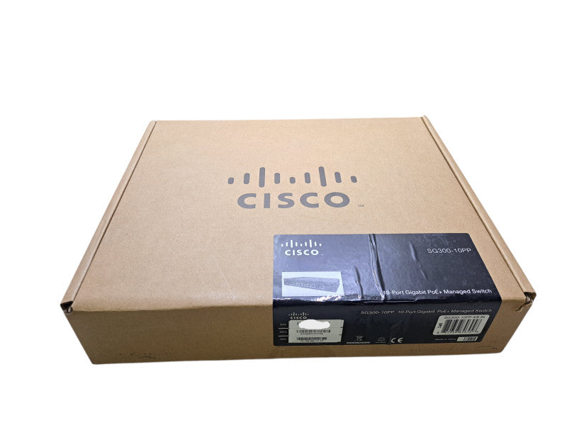 Cisco SG300-10PP-K9 | 10-Port Gigabit PoE+ Managed Switch w/ Power Adapter