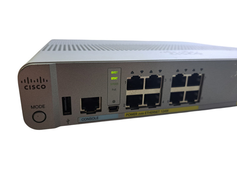 Cisco WS-C2960CX-8PC-L V03 | 8-Port Gigabit PoE+ 124W Silent Switch | 2x SFP