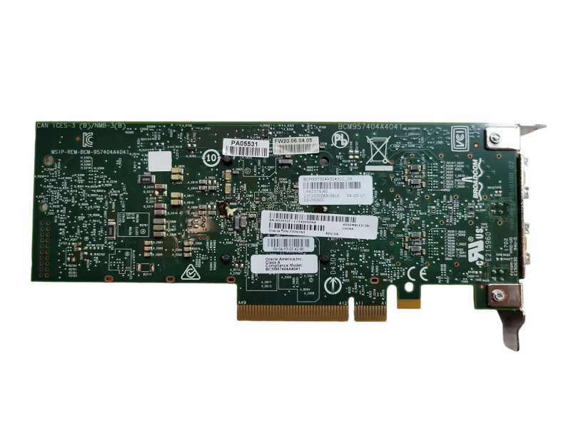 Oracle 7339763 Dual Port 10/25GbE SFP28 PCIe 3.0 BCM957314A3143CC Q%