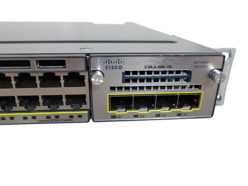Cisco WS-C3750X-24T-S 24-Port Gigabit Switch, C3KX-NM-1G, 2x 715WAC !