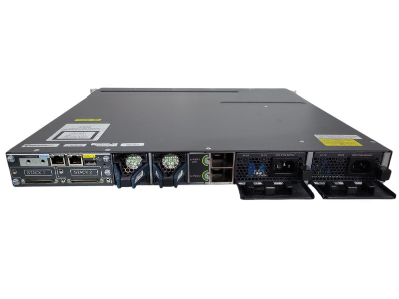 Cisco WS-C3750X-24T-S 24-Port Gigabit Switch, C3KX-NM-1G, 2x 715WAC !