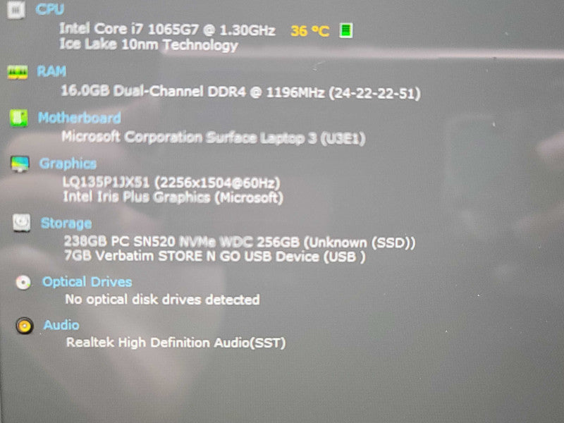 Microsoft Surface Laptop 3| i7-1065G7| 16GB RAM| 256GB SSD  β Lap200
