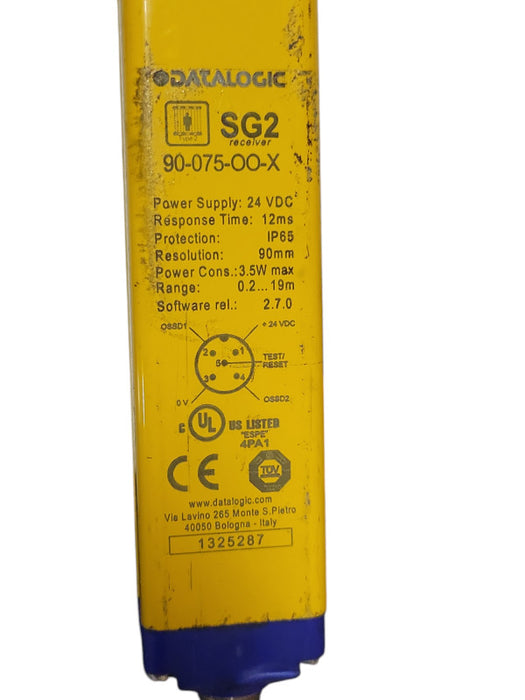 Datalogic SG2 90-075-OO-X auto restart Safety Light Curtain, READ Q_