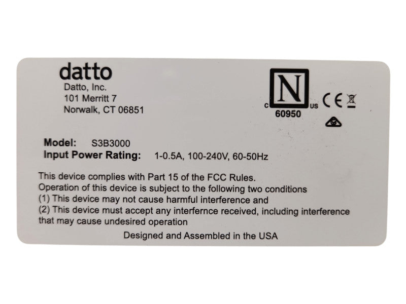 Datto S3B3000 4-Bays NAS, Xeon D-1521 2.4GHz, 32GB DDR4, 2x 2TB HDD