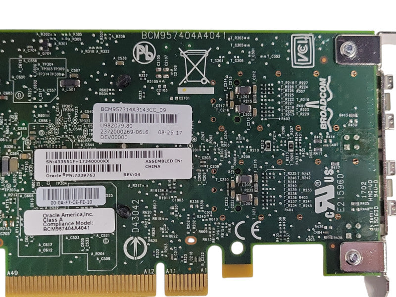Oracle 7339763 Dual 10/25-Gigabit Ethernet Card, LP Bracket Q_