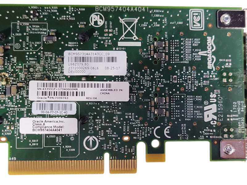 Oracle 7339763 Dual 10/25-Gigabit Ethernet Card, LP Bracket Q_
