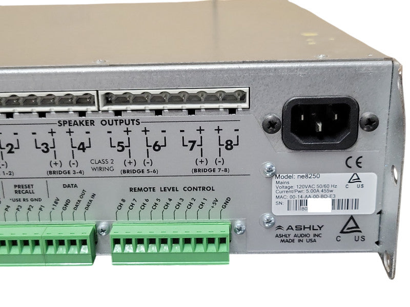 Ashly ne8250 8-Channel Network Power Amplifier 250W, READ _