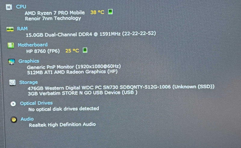 HP EliteBook 855 G7 AMD Ryzen PRO 4750U@1.7GHz 16GB RAM 512GB SSD  Lap200