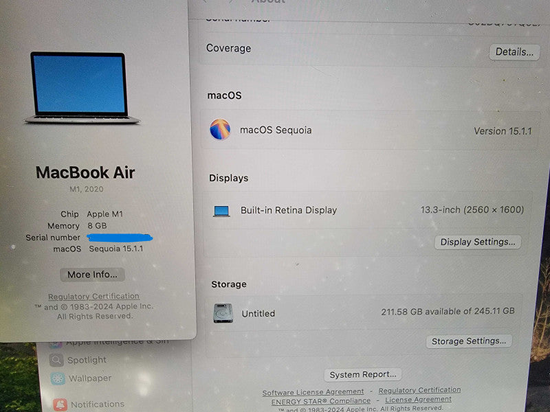 MacBook Air A2337 2020 | Apple M1 | 8GB RAM | 256GB SSD - READ