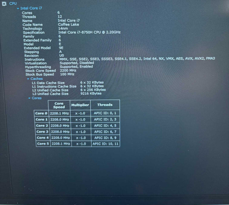 Lenovo ThinkPad P1 i7--8750H@2.2GHz QUADRO P1000 4GB GPU 16GB RAM 512GB SSD  Lap200