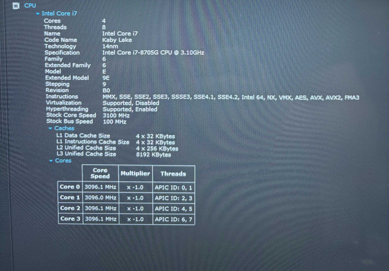 Dell XPS 15 9575 TOUCH i5-8705G Radeon RX Vega M GL 4GB GPU 8GB 256SSD READ  Lap200