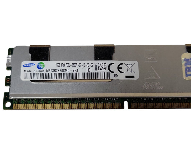 Samsung 16GB 4Rx4 PC3L-8500R DDR3 server RAM w/ Heat sink Q_