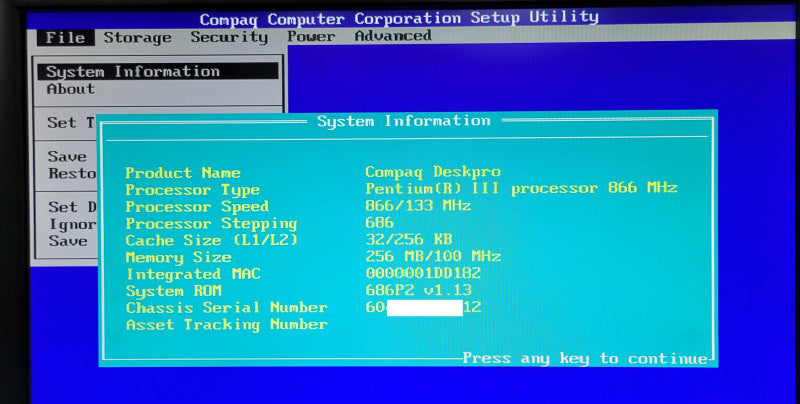 Vintage Compaq Deskpro EN Series SFF Pentium III 866MHz 256MB Memory, No HDD _