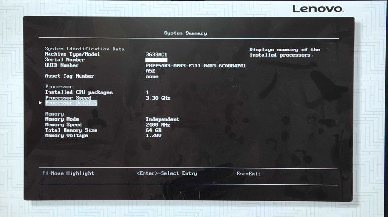 Lenovo System x3250 M6 1U 4x3.5", Xeon E3-1220v6 3.00GHz, 64GB RAM, 1xPSU