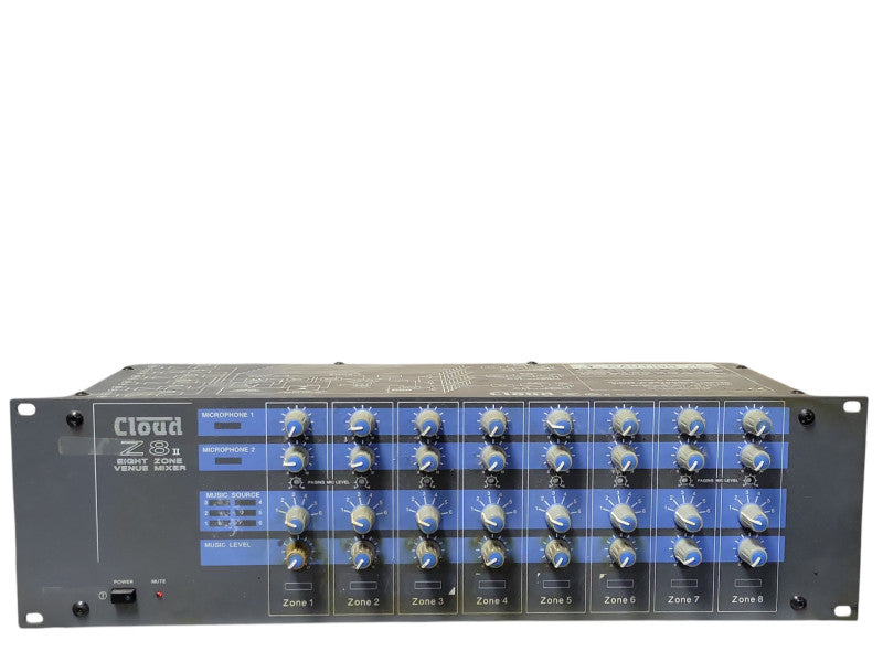 Cloud Electronics Z8ii 8 Eight Zone Venue Mixer 19" Rack Mountable 3U, READ _
