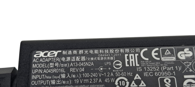 Genuine Acer A13-045N2A Adapter 19V 2.37A Laptop Charger 45W 5.5x1.7mm Tip Q