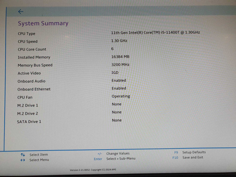 Lenovo ThinkCentre M70q Gen 2 | i5-11400T @ 1.3GHz | 16GB