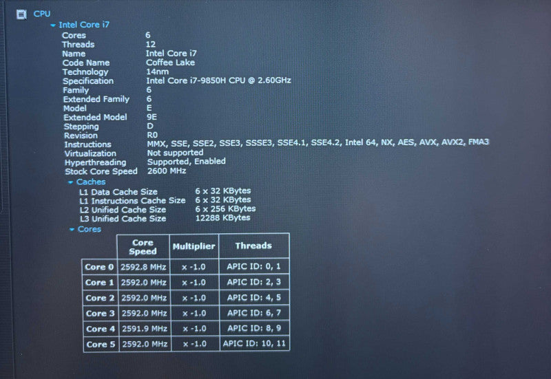 Dell Latitude 5401 Intel Core i7-9850H@2.6GHz 16GB DDR4 RAM 512GB NVMe SSD  Lap200
