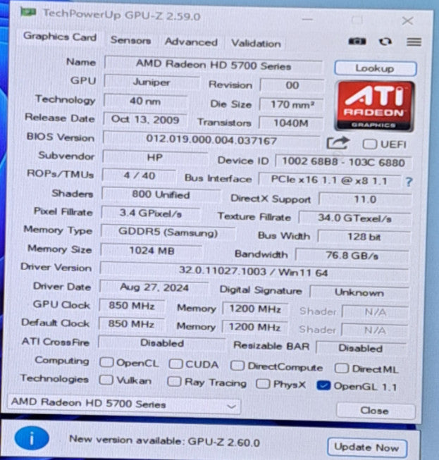 HP 603498-001 ATI Radeon HD5570 Shelby 1GB DDR5 | HDMI, DP, Dual DVI