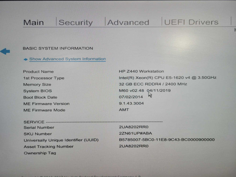 HP Z440 Workstation, Xeon E5-1620 v4 3.5GHz, 32GB DDR4, No HDD, No GPU !