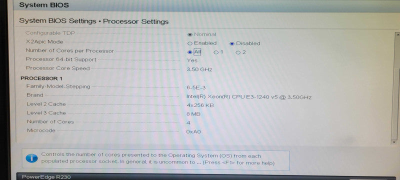 Dell PE R230 1U, Xeon E3-1240v5 3.5GHz, 64GB DDR4, H330, 2x 2TB HDDs _