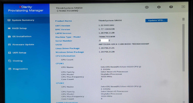 Lenovo ThinkSystem SR650, 2x Silver 4110 2.10GHz, 64GB, 930-16i 4GB, 4x 900GB _