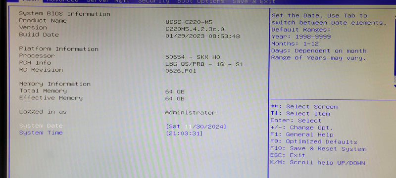 Cisco C220 M5, 2x Xeon Gold 6130 2.10GHz 64GB DDR4, LSI SAS 3516, 2.5" 2x PSU _