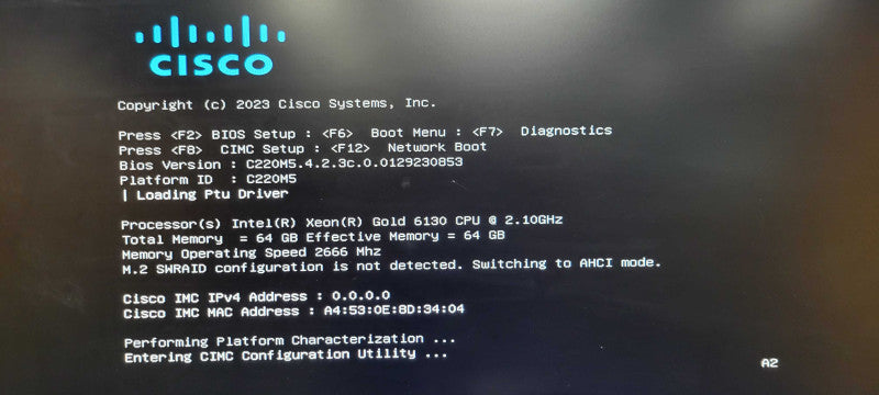 Cisco C220 M5, 2x Xeon Gold 6130 2.10GHz 64GB DDR4, LSI SAS 3516, 2.5" 2x PSU _