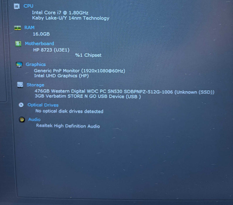 HP EliteBook 840 G7 Intel Core i7-10510U@1.8GHz 16GB RAM 512GB SSD READ! Q Lap200
