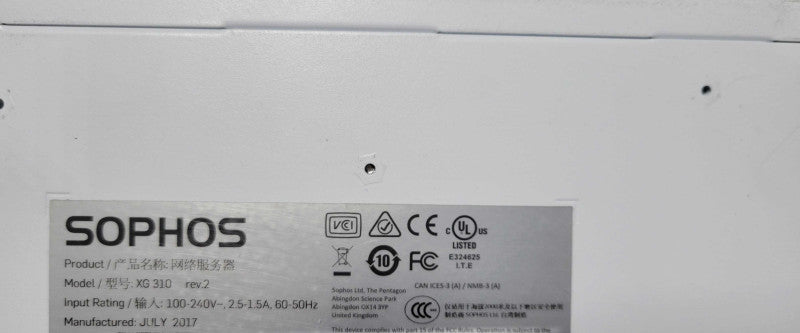 Sophos XG 310 rev.2 Security Firewall Appliance, READ _