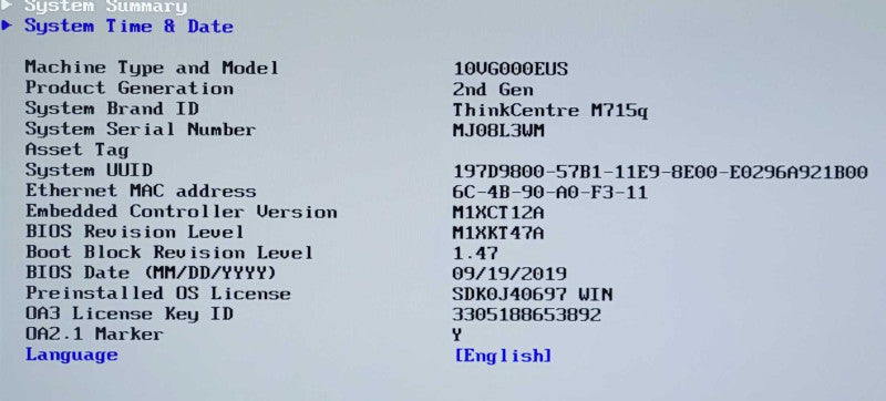 Lenovo M715q USFF | Ryzen 3 PRO 2200GE @ 3.20GHz, 8GB DDR4, NO-HDD/SSD