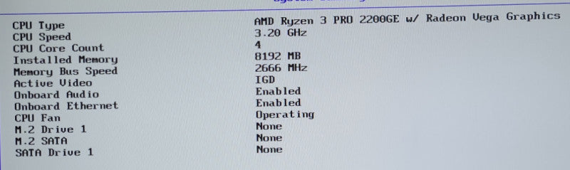 Lenovo M715q USFF | Ryzen 3 PRO 2200GE @ 3.20GHz, 8GB DDR4, NO-HDD/SSD