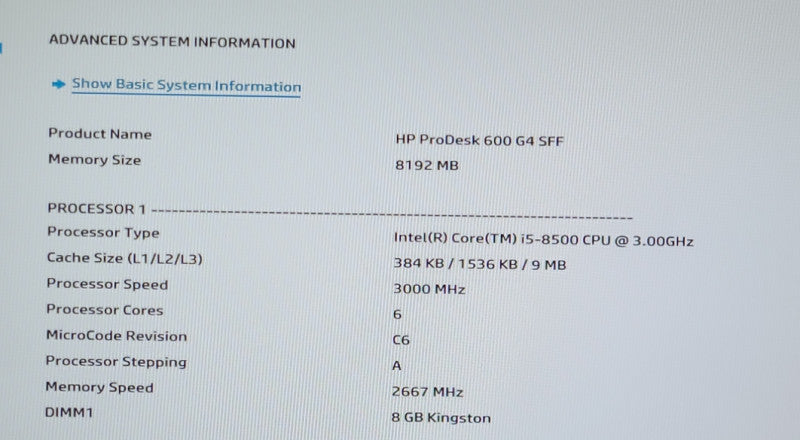 HP ProDesk 600 G4 SFF Intel i5-8500 3.0GHz 8GB DDR4 RAM NO-HDD/SSD