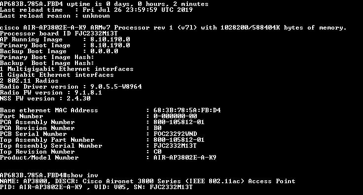 Cisco AIR-AP3802E-A-K9 W2 AP | V03 Q%