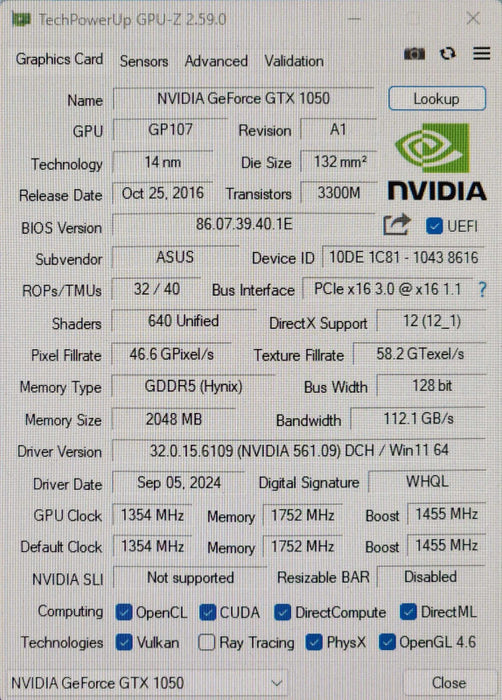 ASUS PH-GTX1050-2G NVIDIA GeForce GTX 1050 2GB Graphics Card