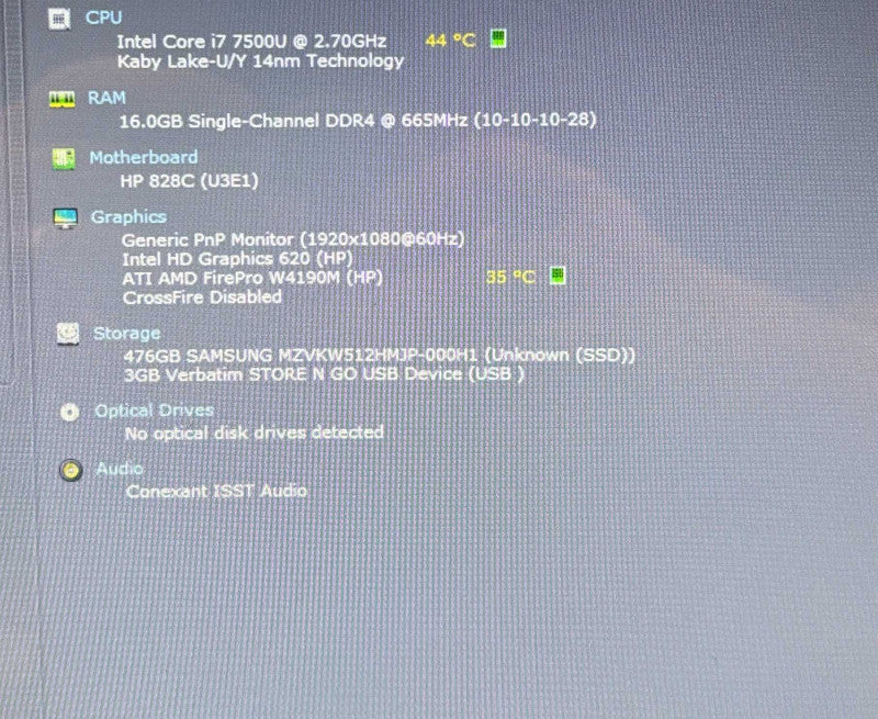 HP ZBook 15u G4 TOUCH i7-7500U@2.7GHz ATI AMD FirePro W4190M 16GB RAM 512SSD  Lap200